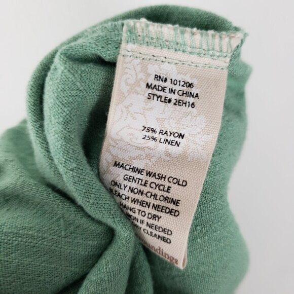 Soft Surroundings Summer Breeze Gauze Crop Cargo Pants Mint Green Pull On Size L - Picture 7 of 7